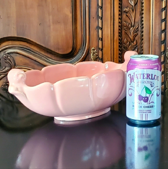 Vntg Abingdon 14" Ceramic Dusty Rose Pink Planter - Picture 8 of 11